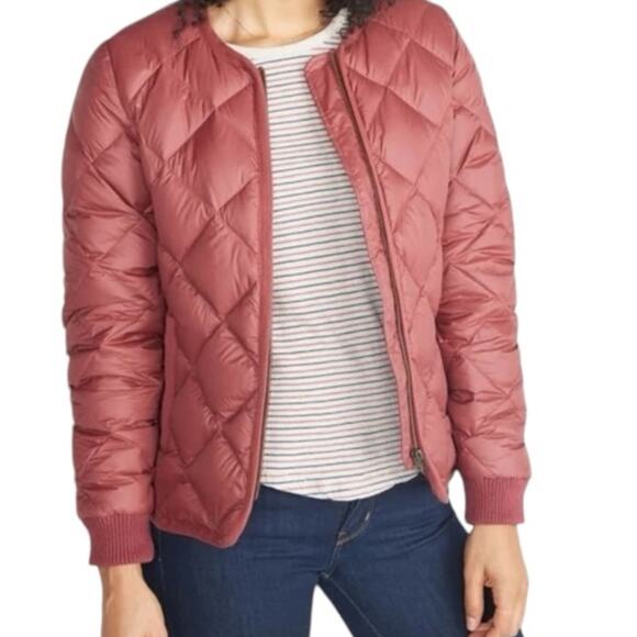 Marine Layer Laney Puffer Coat Jacket Duck Feather Down Maroon Size Medium - Picture 1 of 11